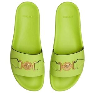 Versace Medusa Biggie Pool Slide in lime green New in Box size 41